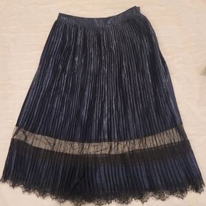 Ultra Pink | Navy Blue Pleated Skirt | Size S | NWOT